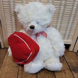 Vintage 2003 HALLMARK Teddy Bear Valentine's Plush Red Zipper Pouch